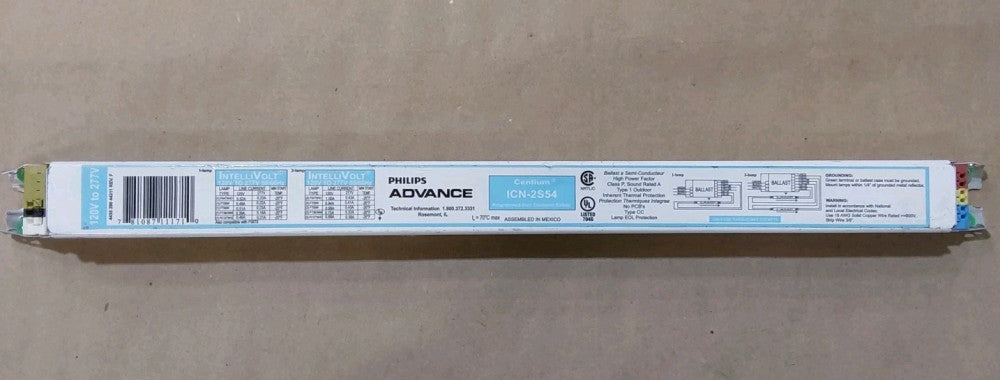 PHILIPS ADVANCE CENTIUM ICN-2S54 PROGRAMMED START ELECTRONIC BALLAST 120V - 277V