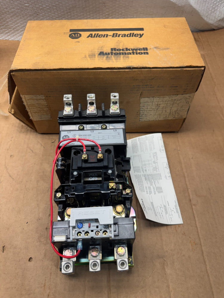 NEW IN BOX ALLEN-BRADLEY SIZE 3 STARTER 110/120V. COIL 509-DOD-A2K