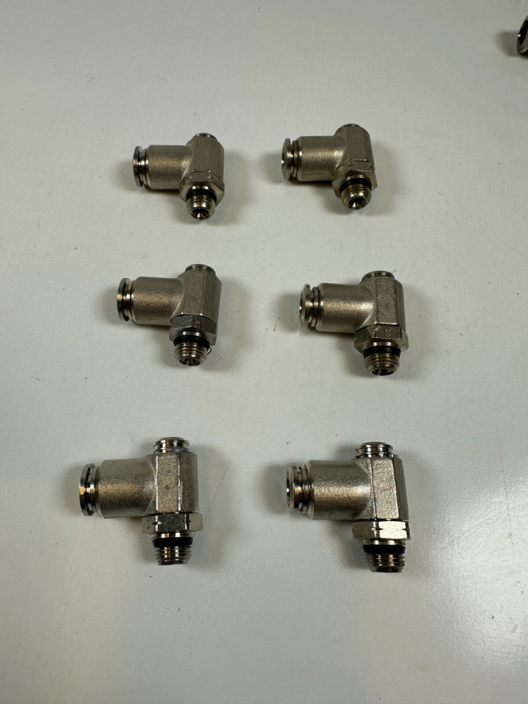 Generic 5/16 (8mm) x 1/8 MNPT Flow Control 90° Adjustable S/S (Lot of 6) New