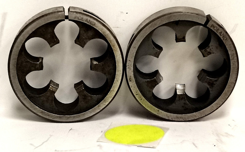 UNBRANDED 1-1/8"-18 ROUND THREADING DIE 2-1/2" OAL UNEF HSS ****LOT OF 2*****