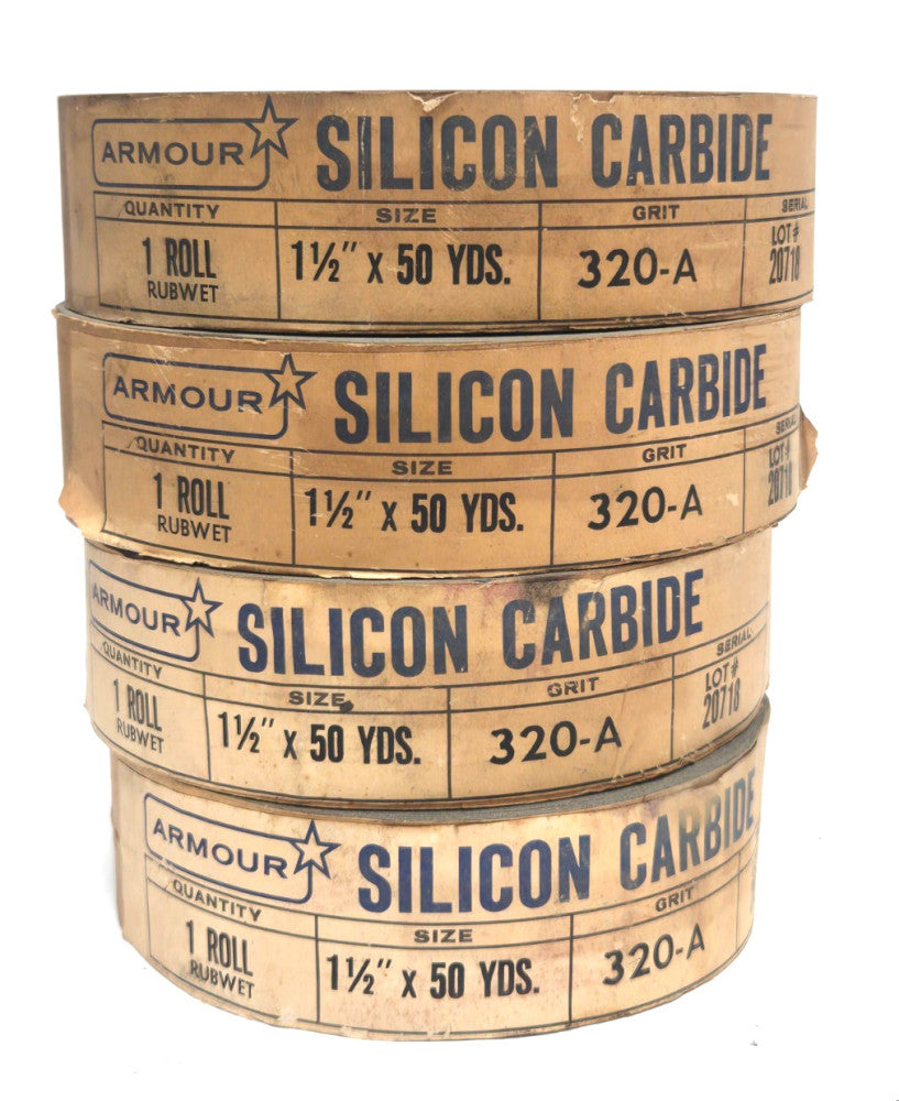 ARMOUR SILICON CARBIDE 320-A GRIT 1-1/2" *LOT OF 4 ROLLS*