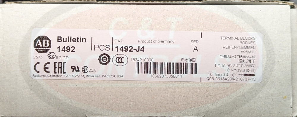 Allen Bradley 1492-J4 Feed Through Terminal Block Brand New Lot of 10 USA Stock
