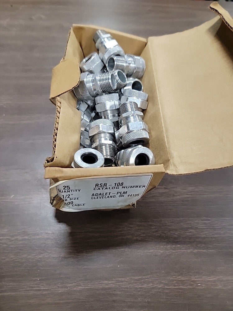 Remke RSR-108 1/2" Cord Connector Aluminum. RSR108 BOX OF 25