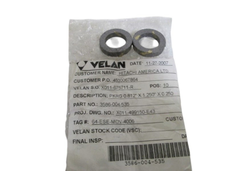 LOT OF 2 VELAN 3586-004-535 NSNP