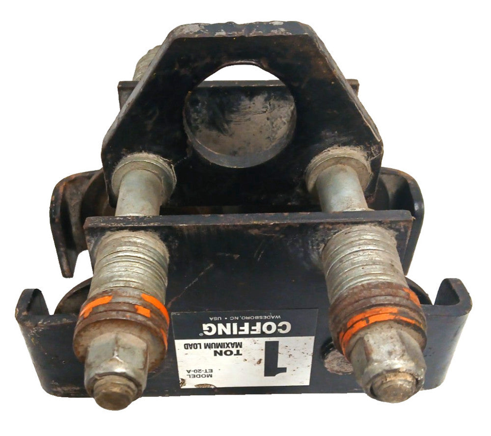 COFFING I-BEAM HOIST PUSH TROLLEY MODEL ET-20-A 1 TON MAX LOAD CAPACITY