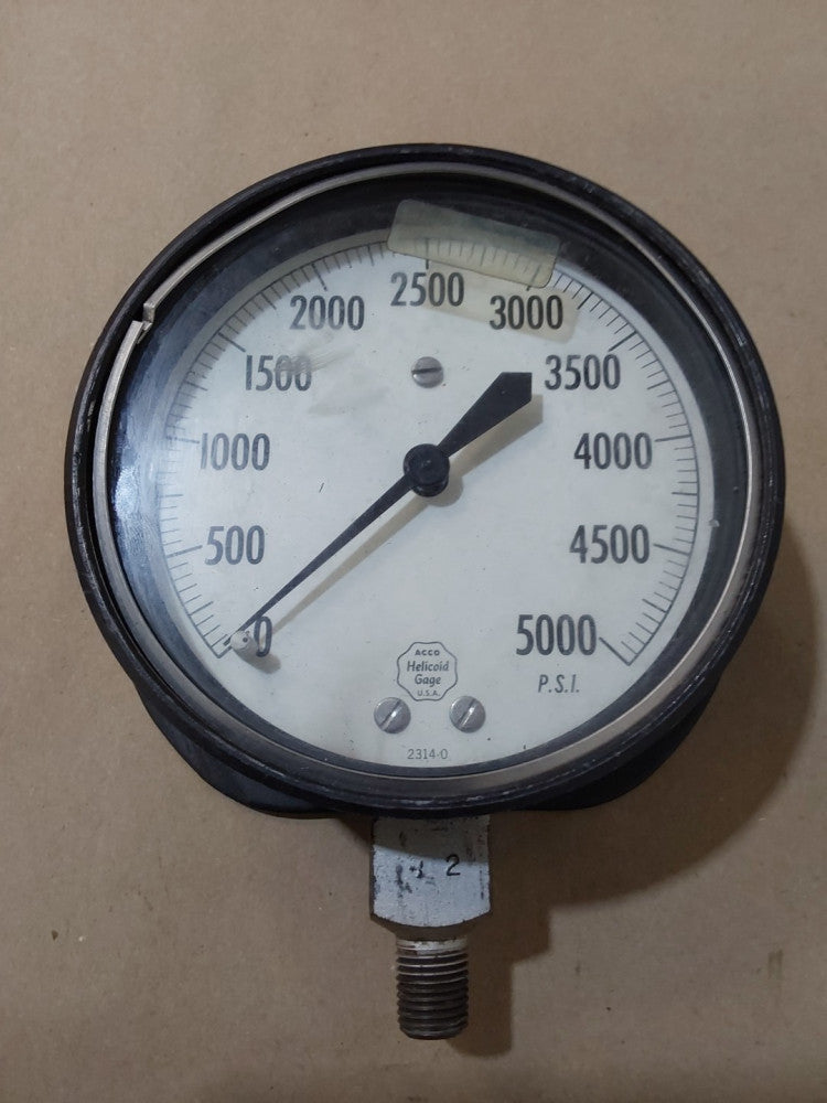Acco Helicoid 4.75" Face Pressure Gauge 0-5000 psi