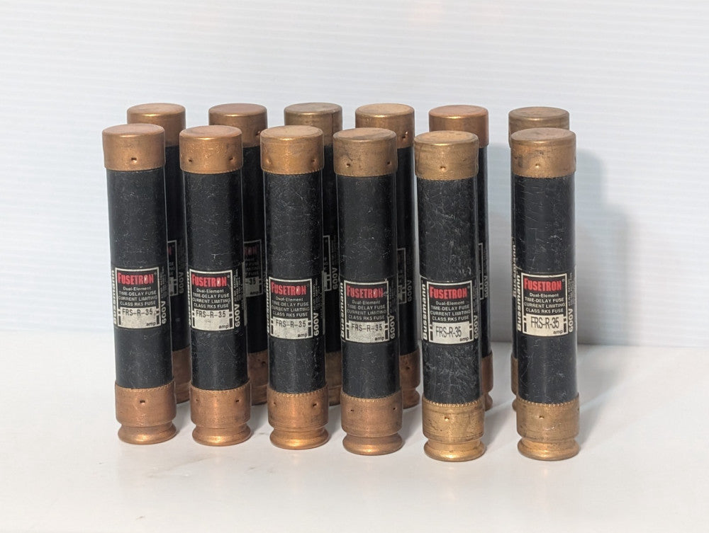 Lot of 12 Bussman Fusetron FRS-R-35 Dual Element Time Delay Class RK5 Fuses