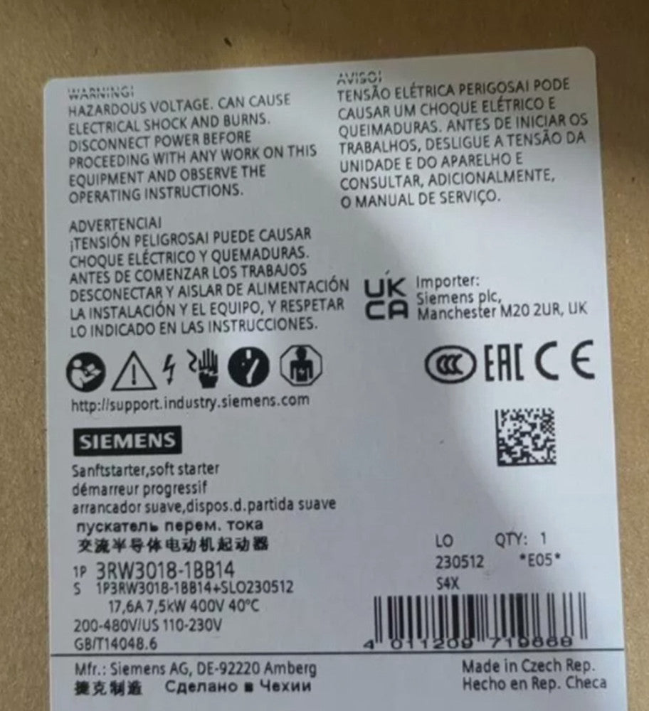 NEW SIEMENS 3RW3018-1BB14 Soft Starter