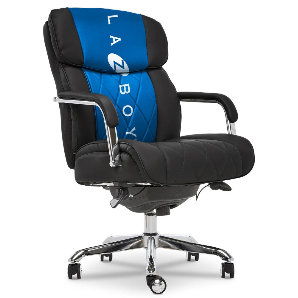 La-Z-Boy Sutherland Quilted Leather Executive Office Chair with Padded Arms, ...