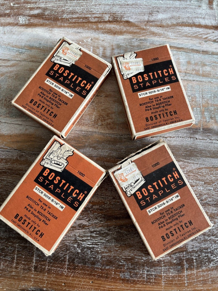 Vintage Bostitch T5-8- 9/16”Tacker Staples For Bostich Staple Gun-shy of 4 boxes