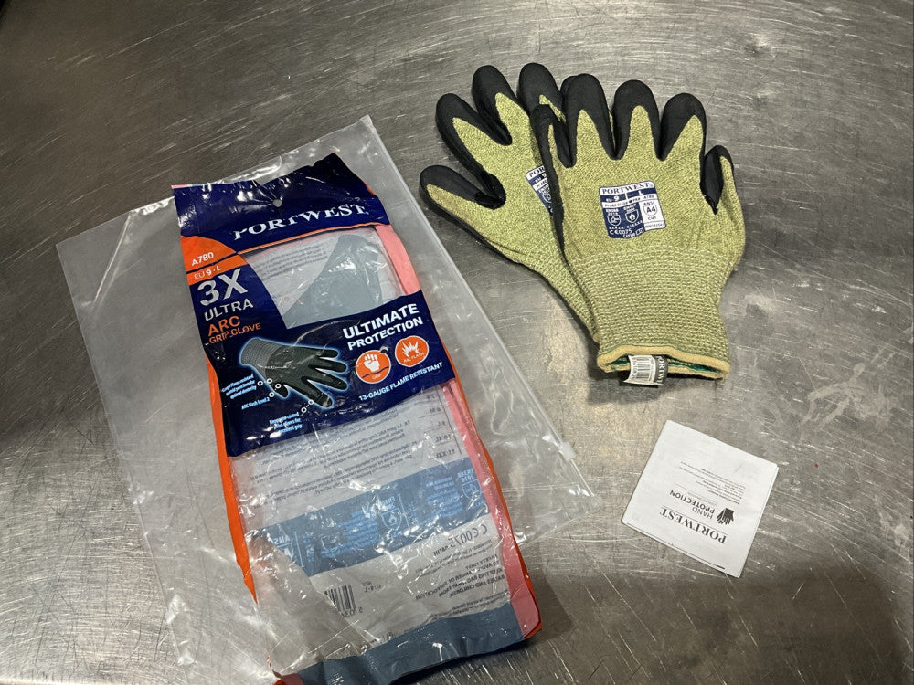 PORTWEST A780 EU 9-L 3X ULTRA ARC GRIP FIRE-RESISTANT GLOVES NOS SURPLUS
