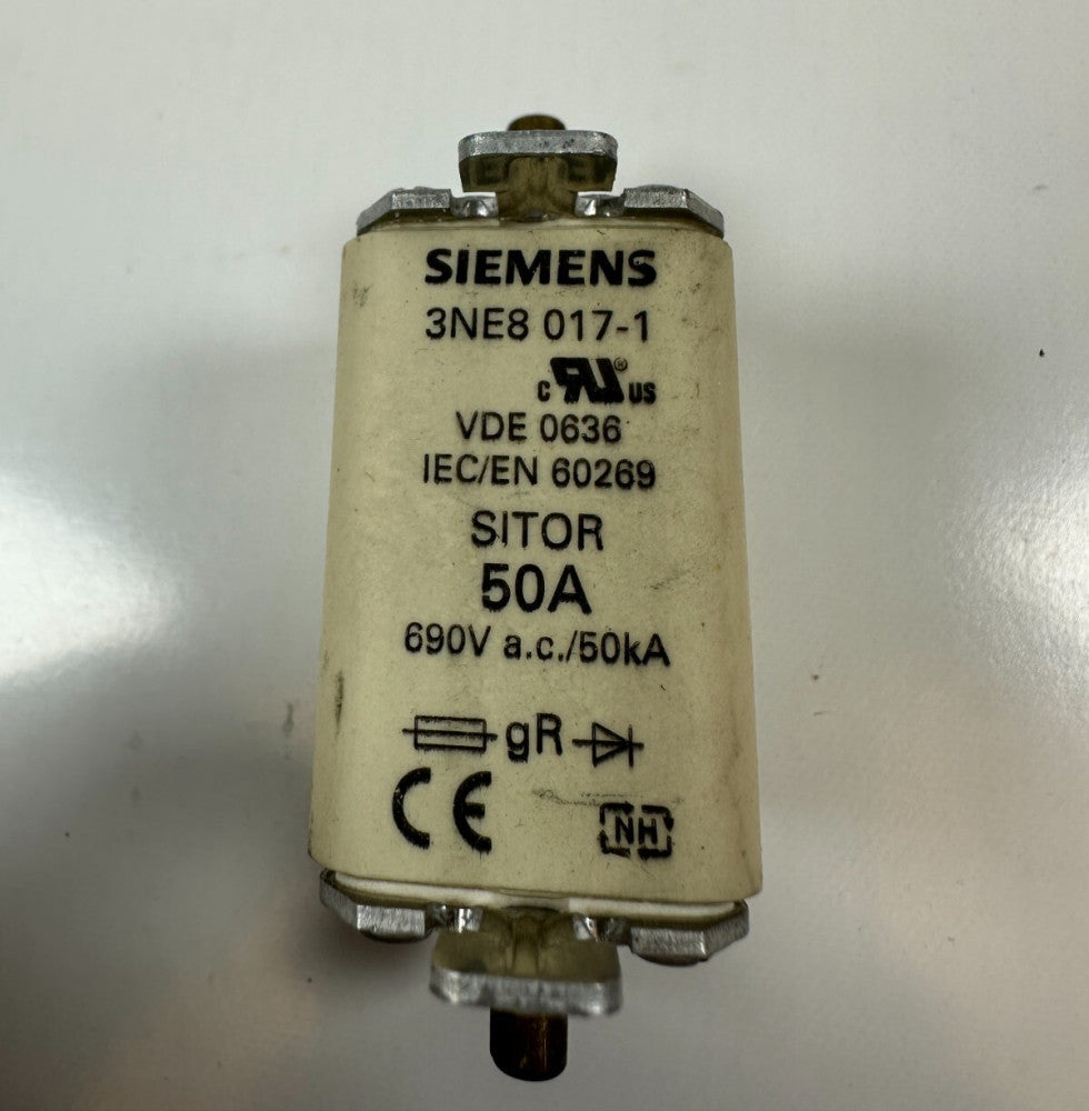Siemens 3NE8-017-1 Sitor Fuse 50A/660V VDE0636 50kA - New Fast Ship from USA