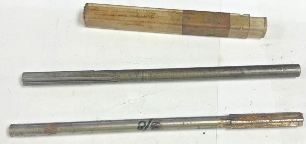 STRAIGHT CYLINDRICAL SHANK REAMER LOT OF 2 DIAMETER 3/8" HSS