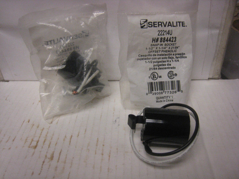 (Lot of 2) Servalite (22214U) 1-1/2 x 1-1/4" x 21/64" Snap in Socket