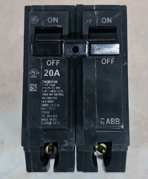 GE NNT THQB2120 20A 120/240V Molded Case Circuit Breaker - NTO