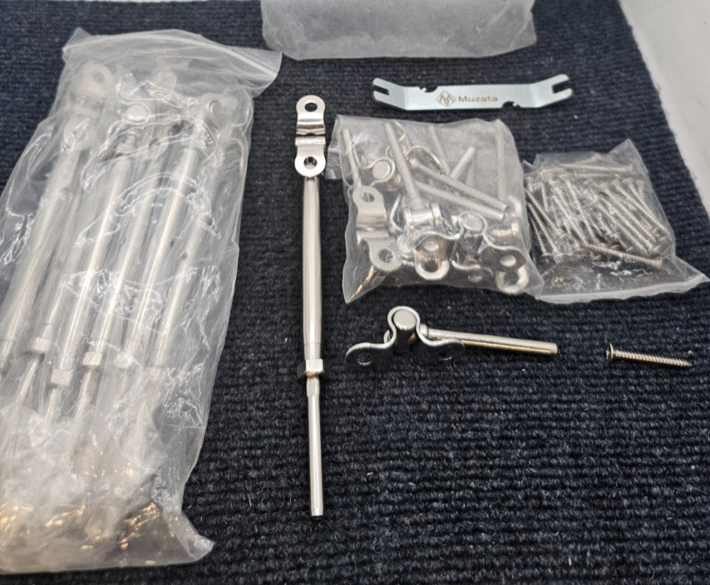 (10 PAIRS) Muzata 1/8" Cable Railing Hardware Swage Toggle Turnbuckle