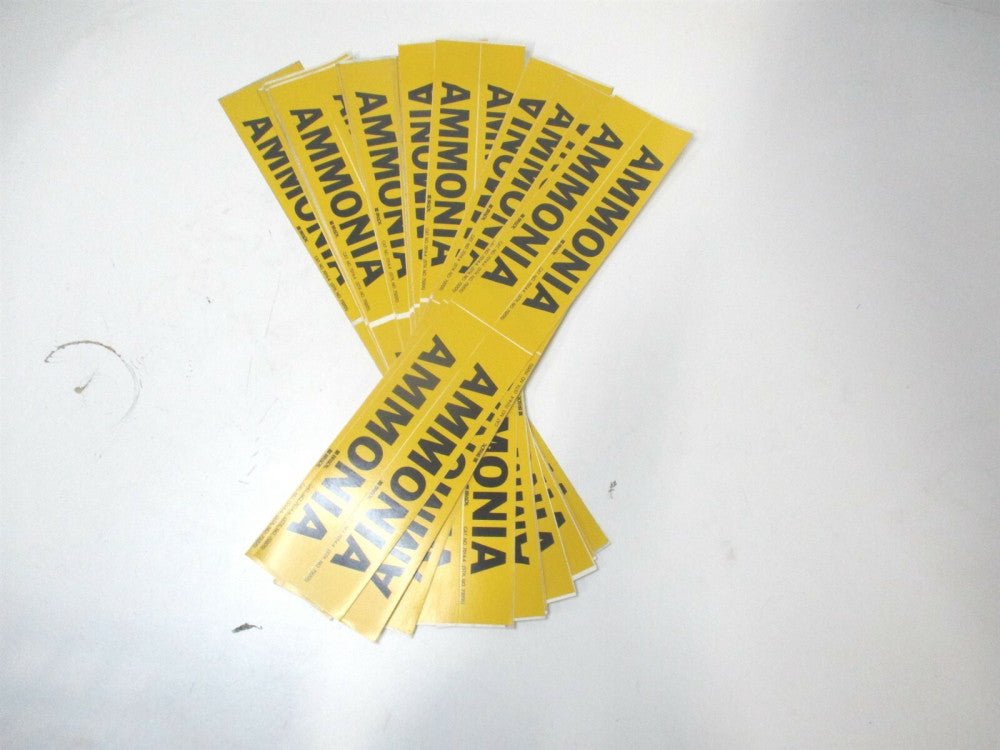 Brady (7014-4) 3/4" x 2-3/8" Ammonia Vinyl Adhesive Pipe Marker - Lot of 20
