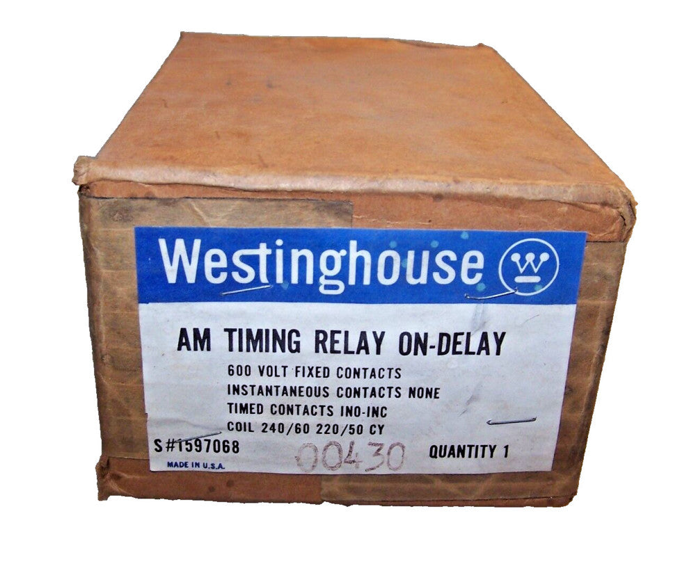 NEW WESTINGHOUSE AM TIMING RELAY ON-DELAY 240 VAC COIL STYLE # 1597068