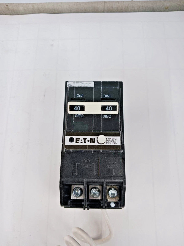 Eaton 40 Amp GFCI Circuit Breaker 2 Pole 120/240 VAC BRN240GF