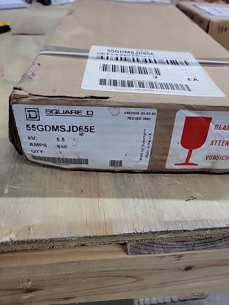 NEW BOX OF 3 Square D 55GDMSJD65E Current-limiting Power Fuse kv 5.5 , 65 A