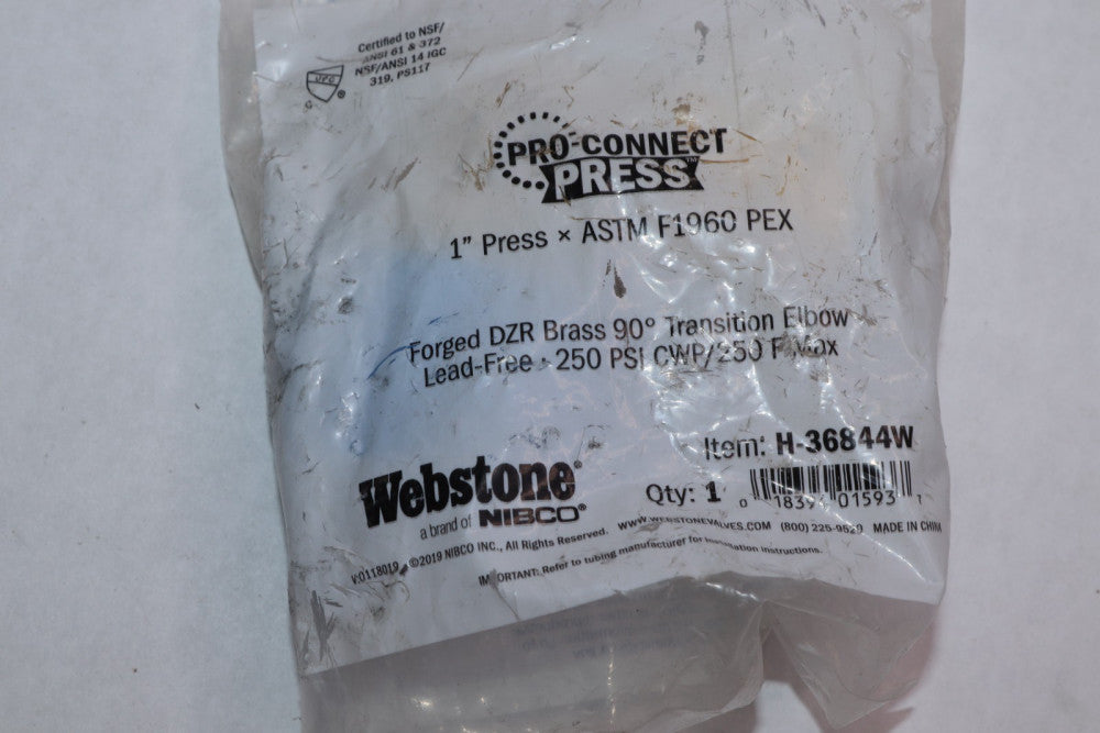 Webstone Transition Elbow Brass 90 Deg 1â Press X ASTM H-36844W