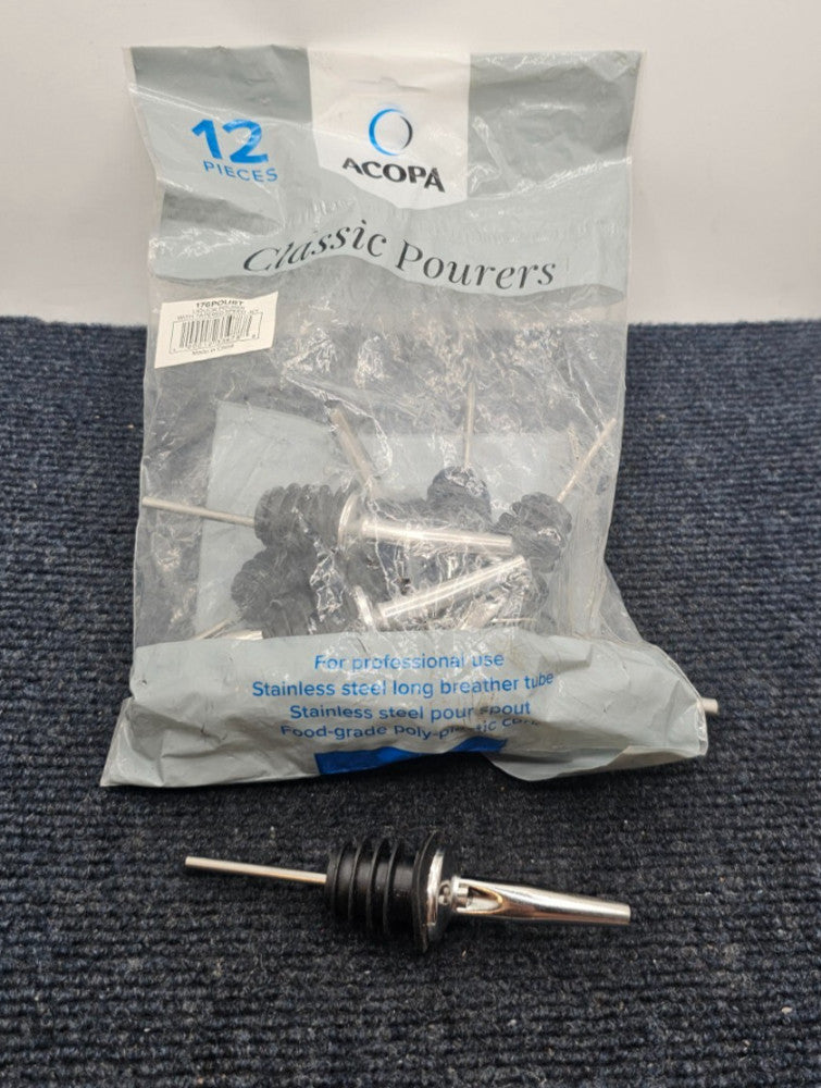 (QTY 12) Acopa 176POURT: Bottle Pourers Tapered Spout For Liquor Juice Oil