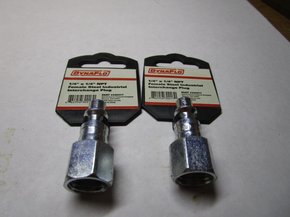 1/4" x 1/4" Female NPT Steel Industrial Interchange Plug QTY 2