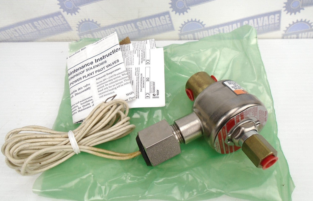 ASCO SOLENOID VALVE - NPL8314G14V - AIR-INERT GAS 80 PSI, 120 VAC - 1/4" (NEW)