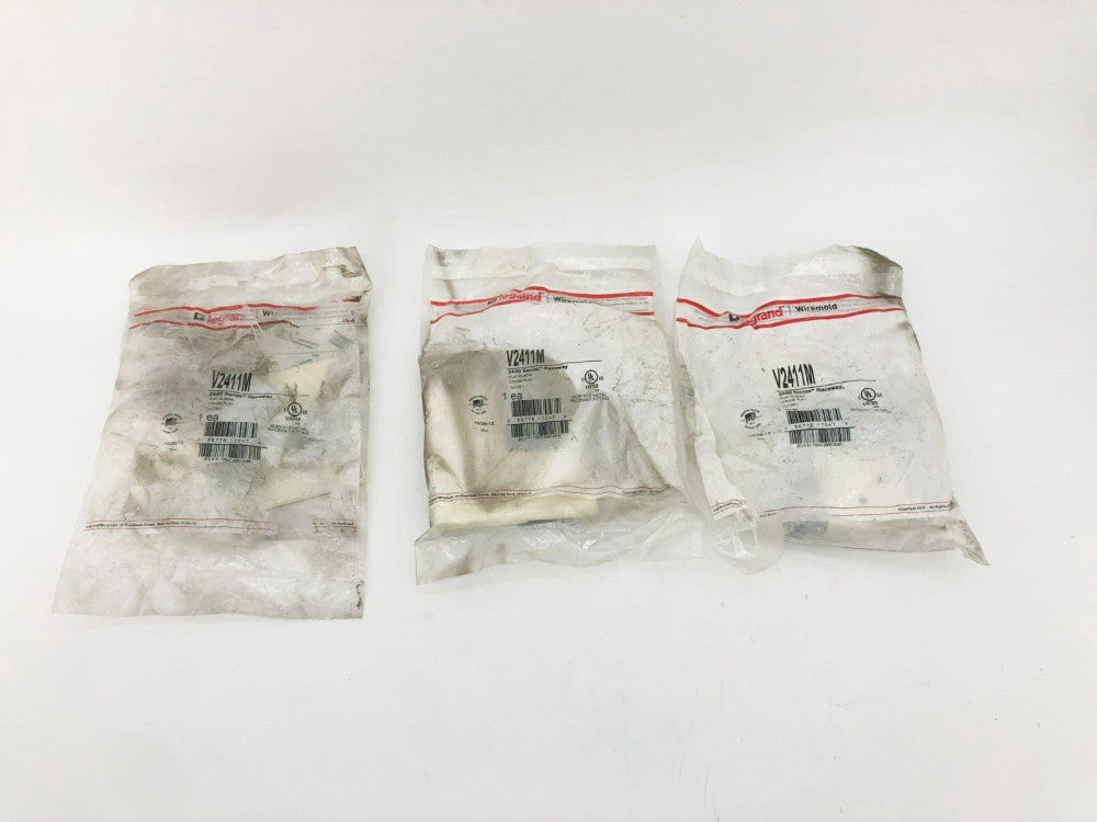 Lot of 3 New Legrand Wiremold V2411M Flat Elbow Fittings 2400 Series