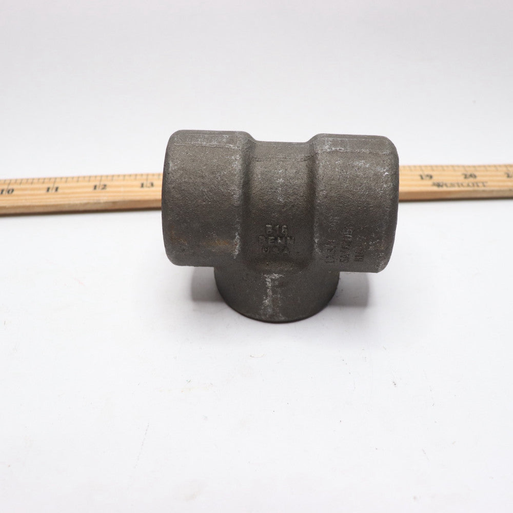 Penn Threaded Forged Reducing Tee Steel #1 x 1" x 3/4"