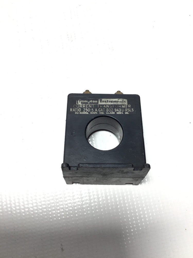 Crompton Instruments 802-943U-RSLS Current Transformer Ratio 250:5 600V 50/60Hz