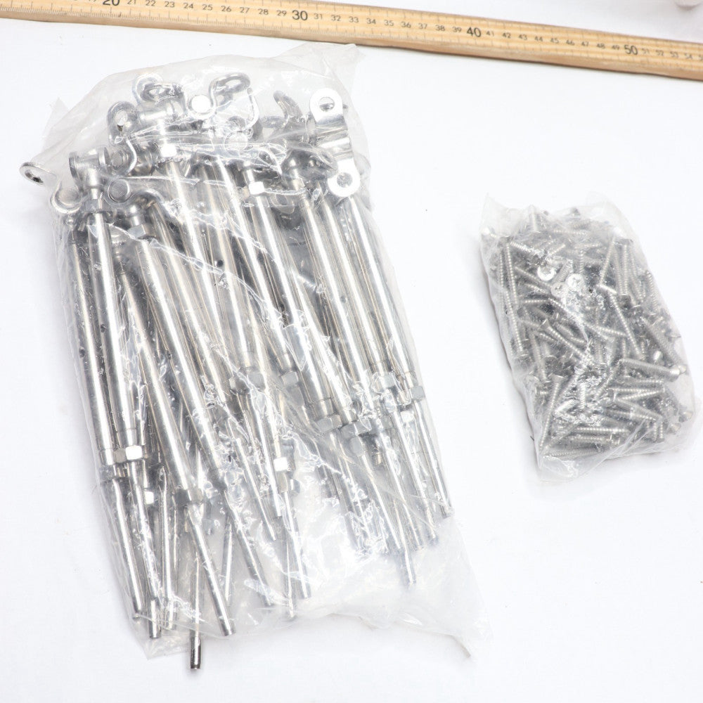 (50-Pk) Muzata Toggle Turnbuckle 180 Deg Adjustable Stainless Steel 1/8" CK07