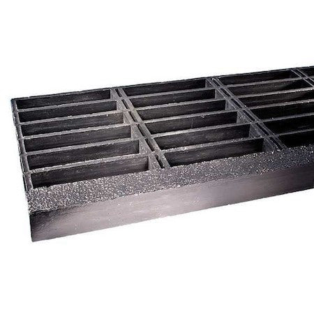 Fibergrate 264850.08 Fiberglass Bar Stair Tread, Meniscus With Grit Nosing