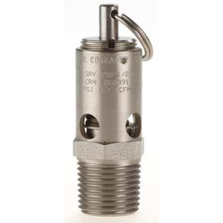 Conrader Srv390-1/2-V-Ss-100 Safety Valve,Soft Seat,1/2In,100 Psi,Ss