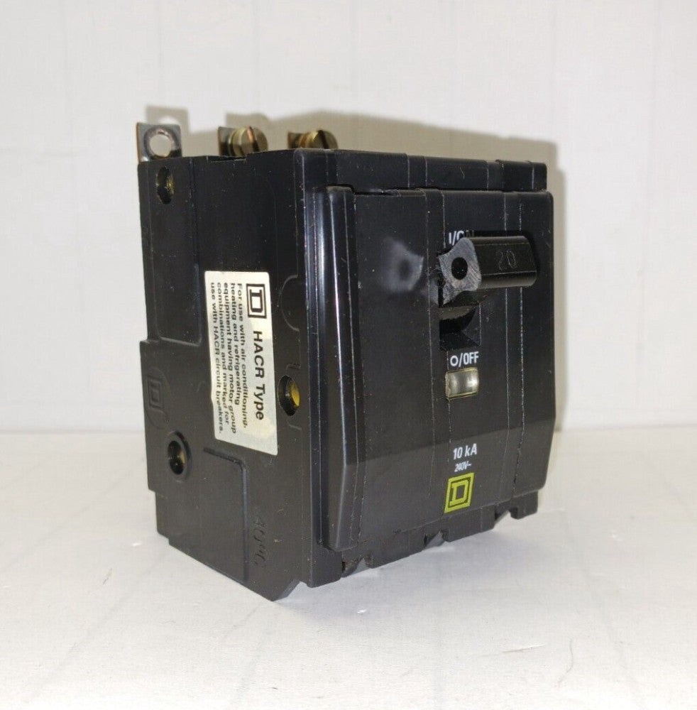 SQUARE D 20 AMP BOLT-ON CIRCUIT BREAKER 240 VAC 3 POLE 10 kA QOB320
