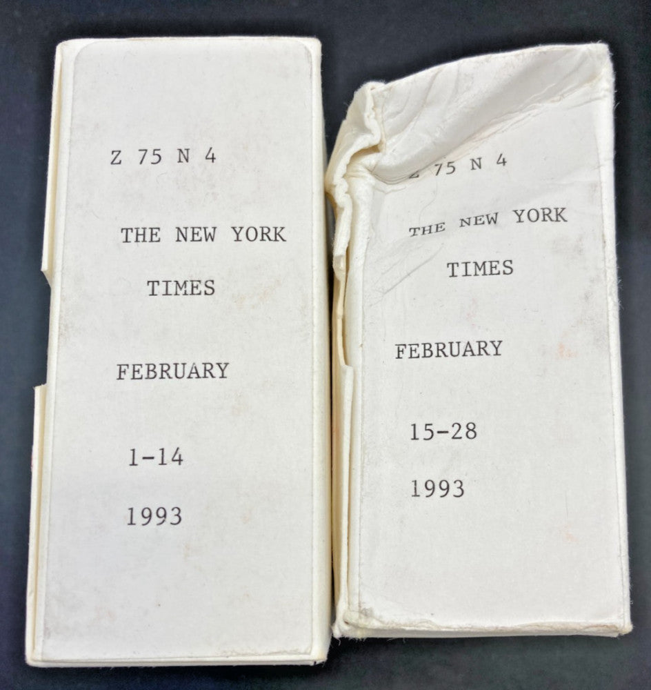February 1993 ~ The Complete Month Of The New York Times On Microfilm