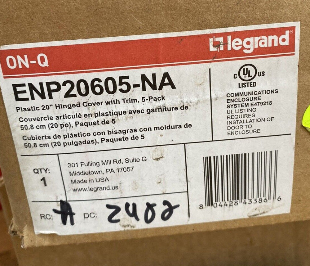 BRAND NEW 20" HINGED COVER WITH TRIM ENP20605-NA LEGRAND