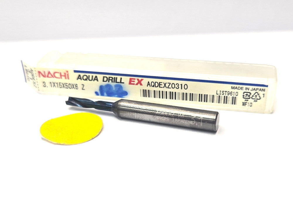 NACHI AQUA EX DRILL BIT *0715177* 3.1mm SOLID CARBIDE FLAT BOTTOM
