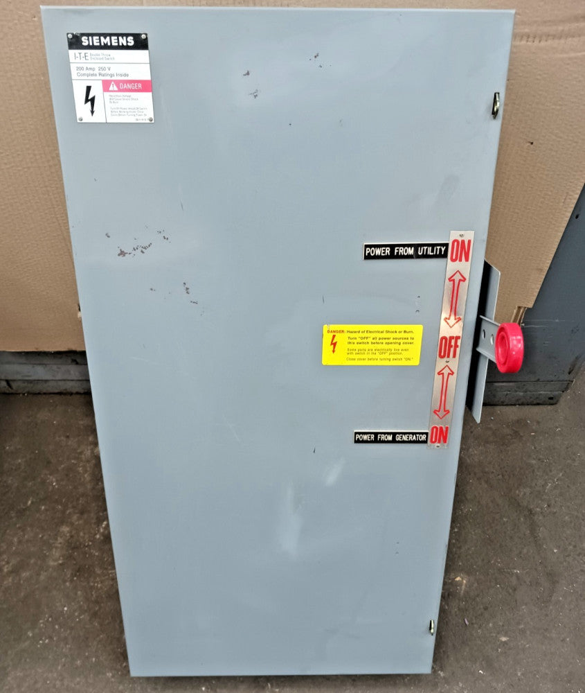 Siemens 200 Amp 2 Pole NF Double Throw Safety Transfer Switch 240 Vac NF224DTK