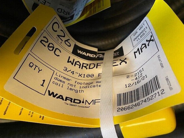 20C.WF100 3/4" X 100' WARDFLEX MAX BLK SS INSULATED TUBING C26
