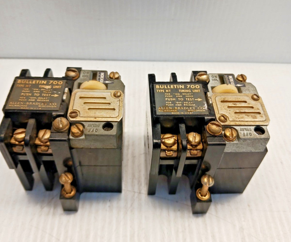 Lot of 2 New old stock Allen Bradley 700-NT Ser B Pneumatic Timing Unit