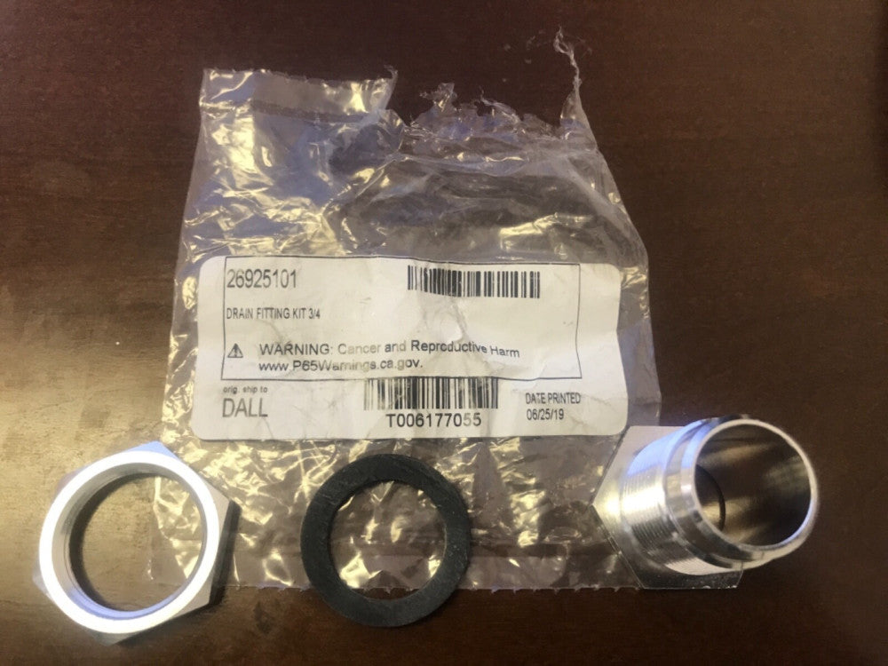 1 NEW HEATCRAFT 26925101 GENUINE OEM DRAIN FITTING KIT W/ GASKET & NUT