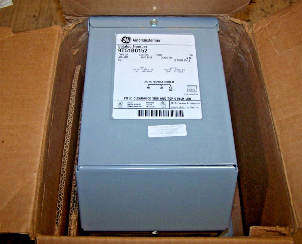 NEW GE 5 KVA AUTOTRANSFORMER 139 VOLT INPUT 120V OUTPUT 9T51B0152
