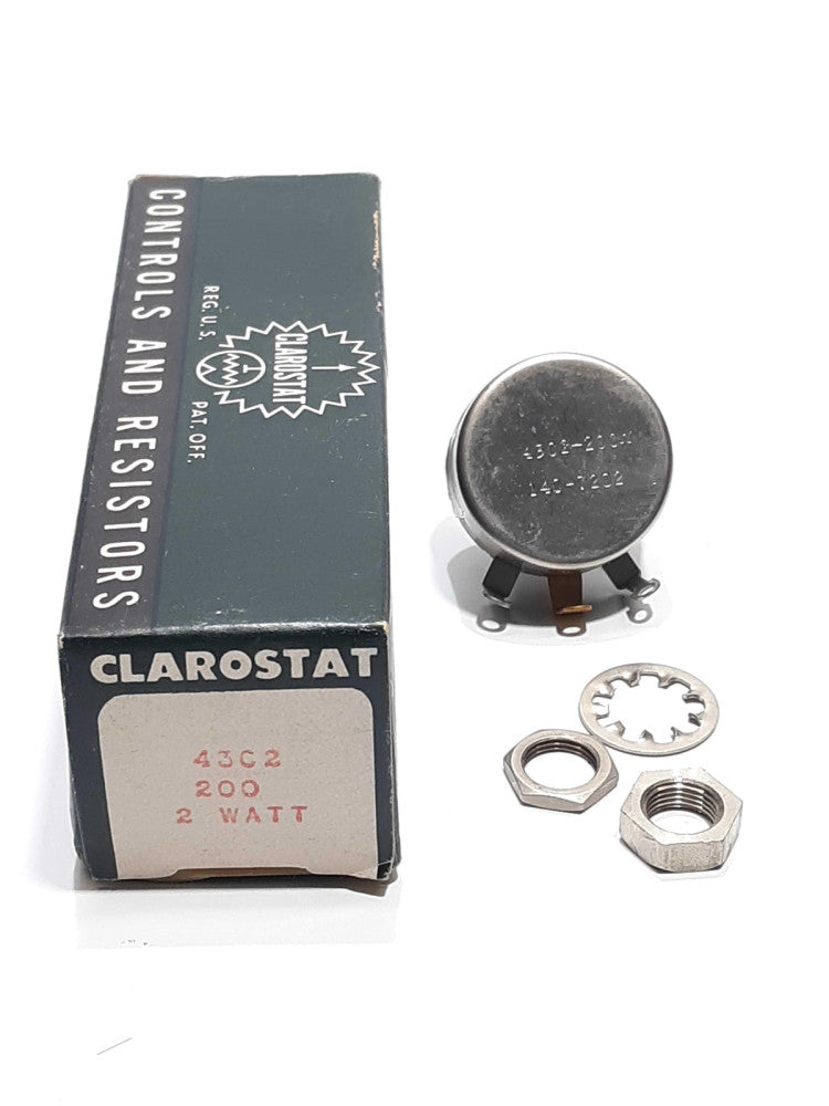 Clarostat 43C2-200 Controls and Resistors 200 OHM S Taper 2.0W 140-7202