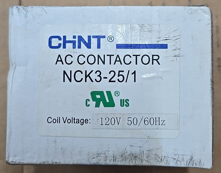 Chint AC Contactor NCK3-25/1 120V COIL 1P
