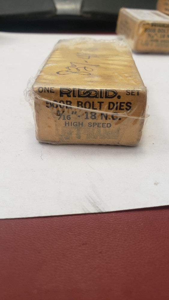 NEW Genuine RIDGID 48610 5/16"-18 UNC LH Speed Steel 500B Bolt Die Set (FD-BLU)