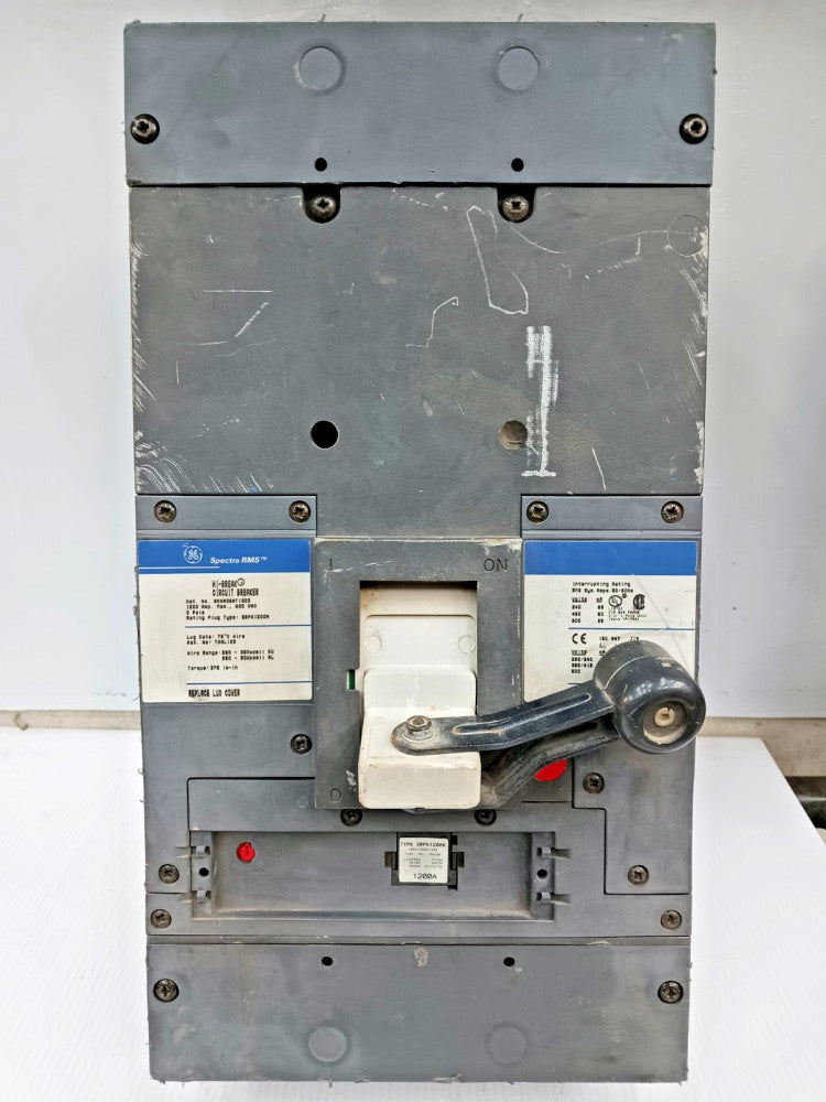 GE 1200 Amp Hi-Break Circuit Breaker 3 Pole 600 V SKHA36AT1200 W/ 1200 Amp Trip