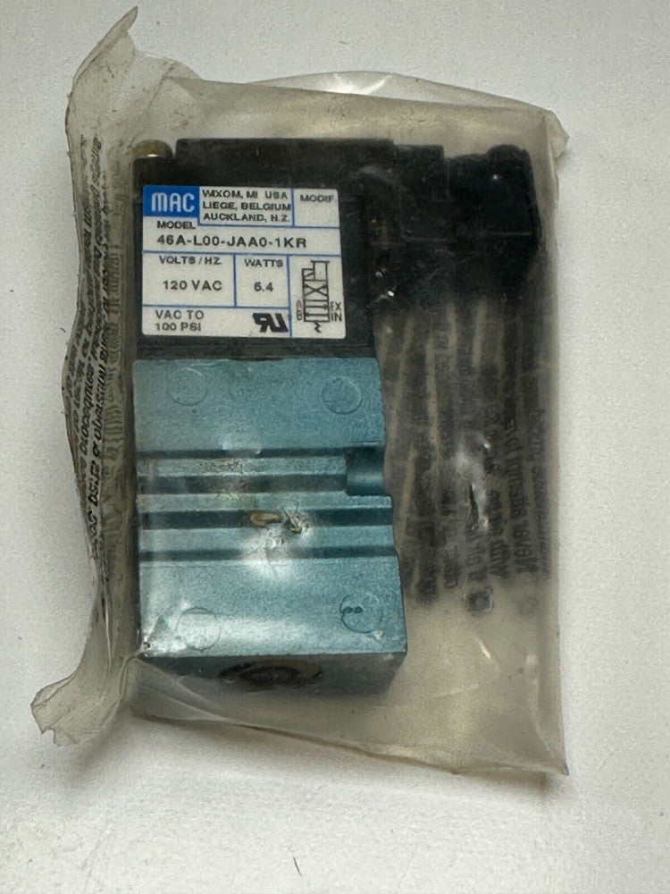MAC 46A-L00-JAA0-1KR Solenoid Valve 120VAC 5.4 Watt VAC to 100PSI - New
