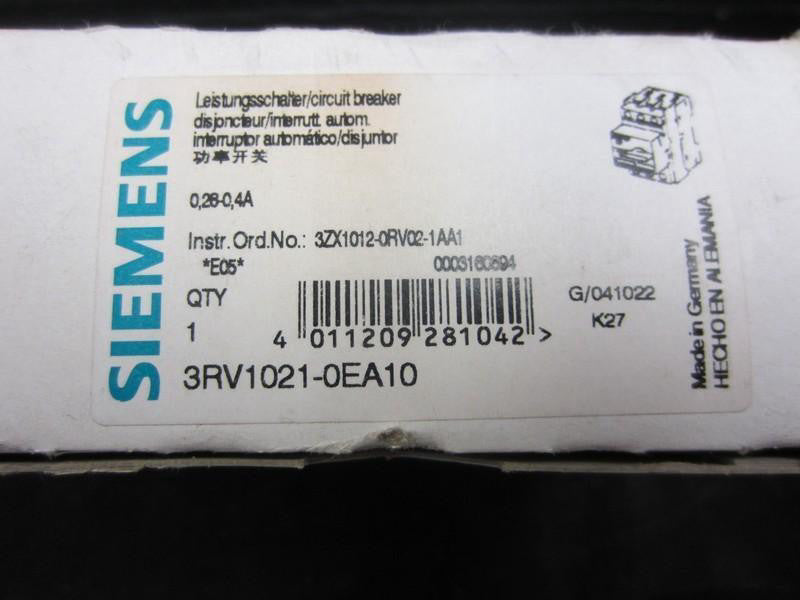 Siemens 3RV1021-0EA10 Relay/Circuit Breaker