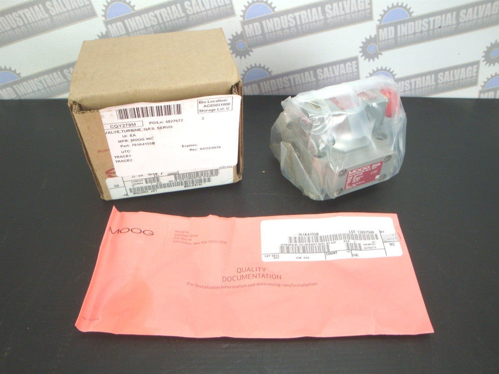 MOOG 761 - 761K4155B, 557J0FB4VPY, C85575 ELECTRO-HYDRAULIC SERVO VALVE, 4500psi